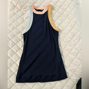 New Revolve Tank - Navy with Tri Color Sleeves - XS